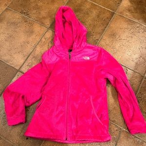 The North Face fluffy pink jacket